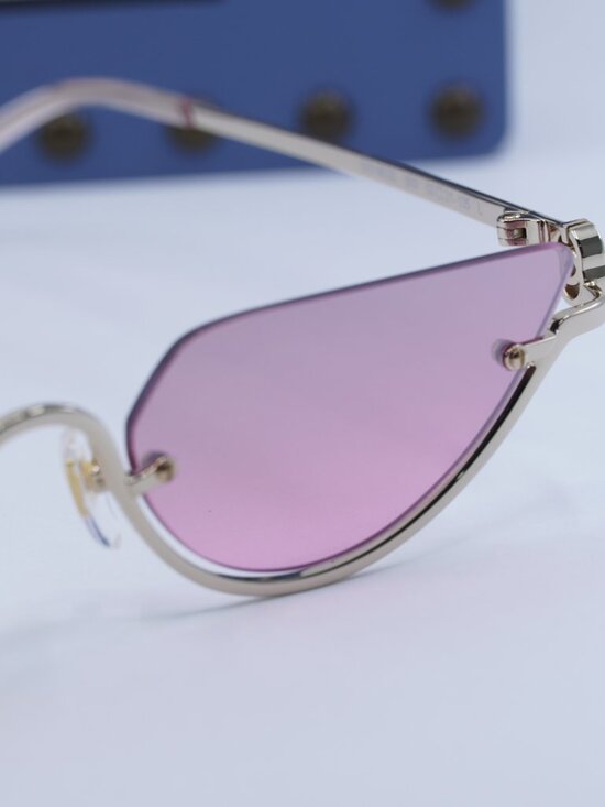Gucci GG1603S 003 Cat Eye Sunglasses - Gold/Mirrored Violet main image 5